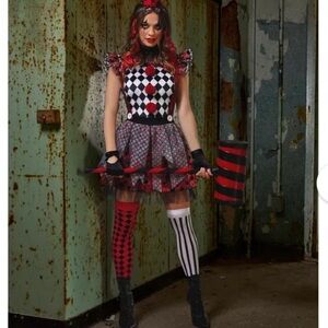 Spirit Women’s Clown Costume with Red and Black Accents